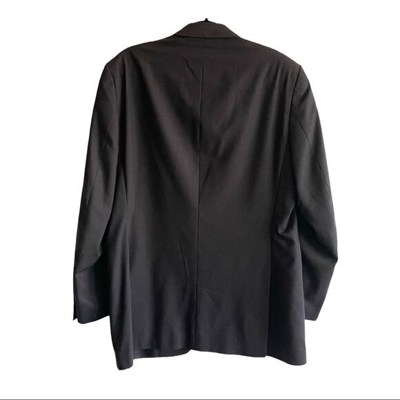 Alfred SUNG Black Pinstripe Wool Blazer Jacket 42L - Picture 3 of 9